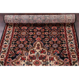 Malayer Hamedan Handmade Vintage Traditional Persian Wool Rug - 13'7" x 3'6" runner