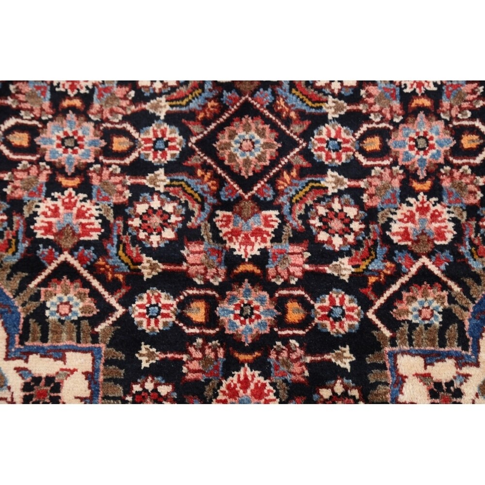 Malayer Hamedan Handmade Vintage Traditional Persian Wool Rug - 13'7" x 3'6" runner