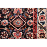 Malayer Hamedan Handmade Vintage Traditional Persian Wool Rug - 13'7" x 3'6" runner