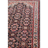 Malayer Hamedan Handmade Vintage Traditional Persian Wool Rug - 13'7" x 3'6" runner