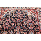 Malayer Hamedan Handmade Vintage Traditional Persian Wool Rug - 13'7" x 3'6" runner
