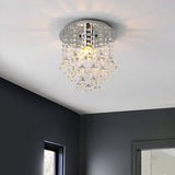 Malia 9.88" 1-Light Traditional Transitional Iron LED Semi Flush Mount, Chrome/Clear by JONATHAN Y