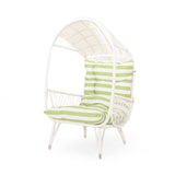 Malia Outdoor Cushioned Wicker Basket Chair by Christopher Knight Home - 32.50" W x 36.50" D x 56.75" H