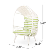 Malia Outdoor Cushioned Wicker Basket Chair by Christopher Knight Home - 32.50" W x 36.50" D x 56.75" H