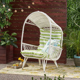 Malia Outdoor Cushioned Wicker Basket Chair by Christopher Knight Home - 32.50" W x 36.50" D x 56.75" H