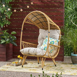 Malia Outdoor Cushioned Wicker Basket Chair by Christopher Knight Home - 32.50" W x 36.50" D x 56.75" H