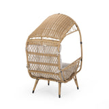Malia Outdoor Cushioned Wicker Basket Chair by Christopher Knight Home - 32.50" W x 36.50" D x 56.75" H