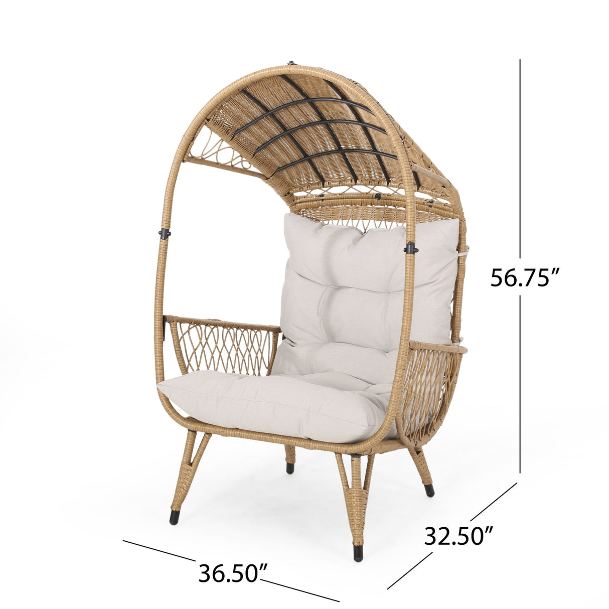 Malia Outdoor Cushioned Wicker Basket Chair by Christopher Knight Home - 32.50" W x 36.50" D x 56.75" H