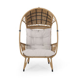 Malia Outdoor Cushioned Wicker Basket Chair by Christopher Knight Home - 32.50" W x 36.50" D x 56.75" H