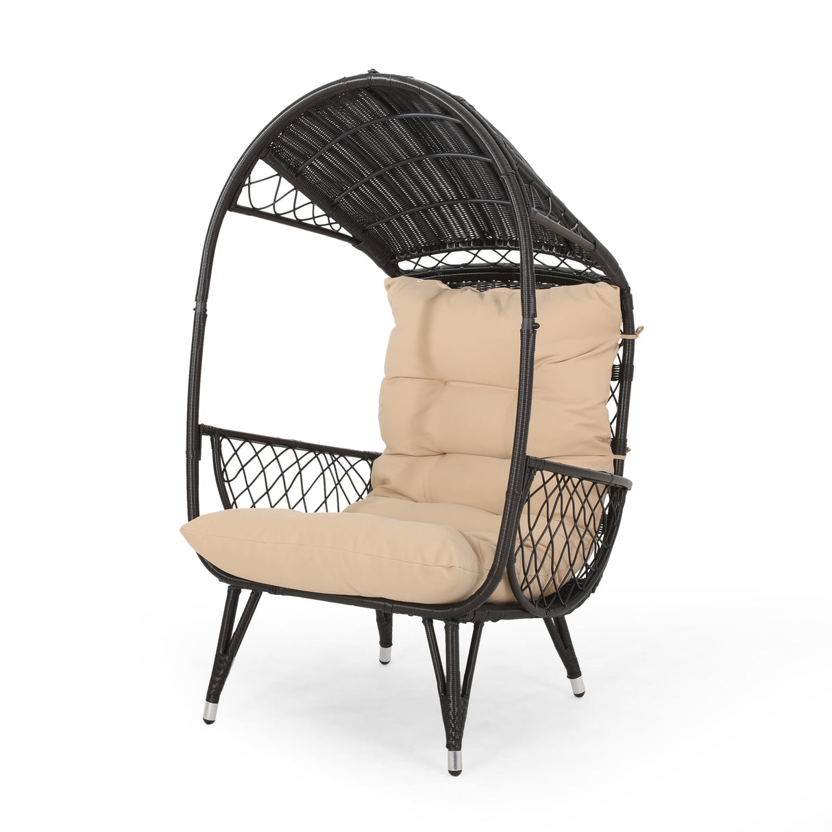 Malia Outdoor Cushioned Wicker Basket Chair by Christopher Knight Home - 32.50" W x 36.50" D x 56.75" H