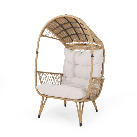 Malia Outdoor Cushioned Wicker Basket Chair by Christopher Knight Home - 32.50" W x 36.50" D x 56.75" H