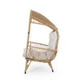 Malia Outdoor Cushioned Wicker Basket Chair by Christopher Knight Home - 32.50" W x 36.50" D x 56.75" H