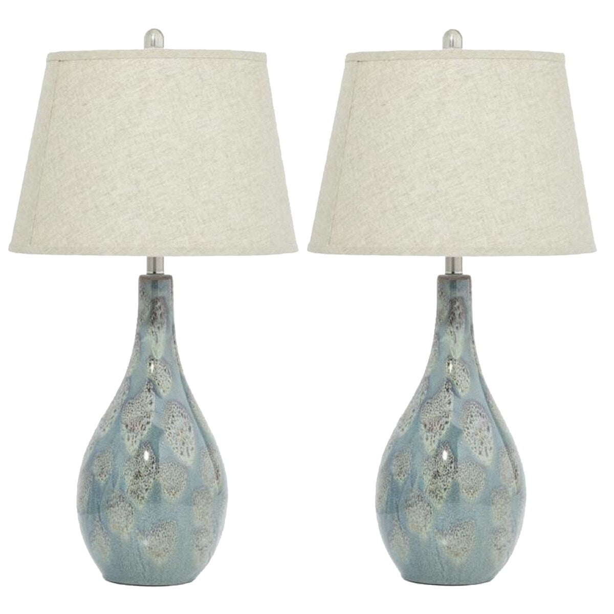 Malibu Glazed Ceramic Contemporary Table Lamps (Set of 2)