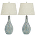 Malibu Glazed Ceramic Contemporary Table Lamps (Set of 2)
