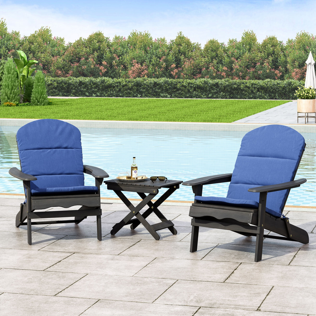Malibu Outdoor 2 Seater Acacia Wood Chat Set with Water Resistant Cushions by Christopher Knight Home
