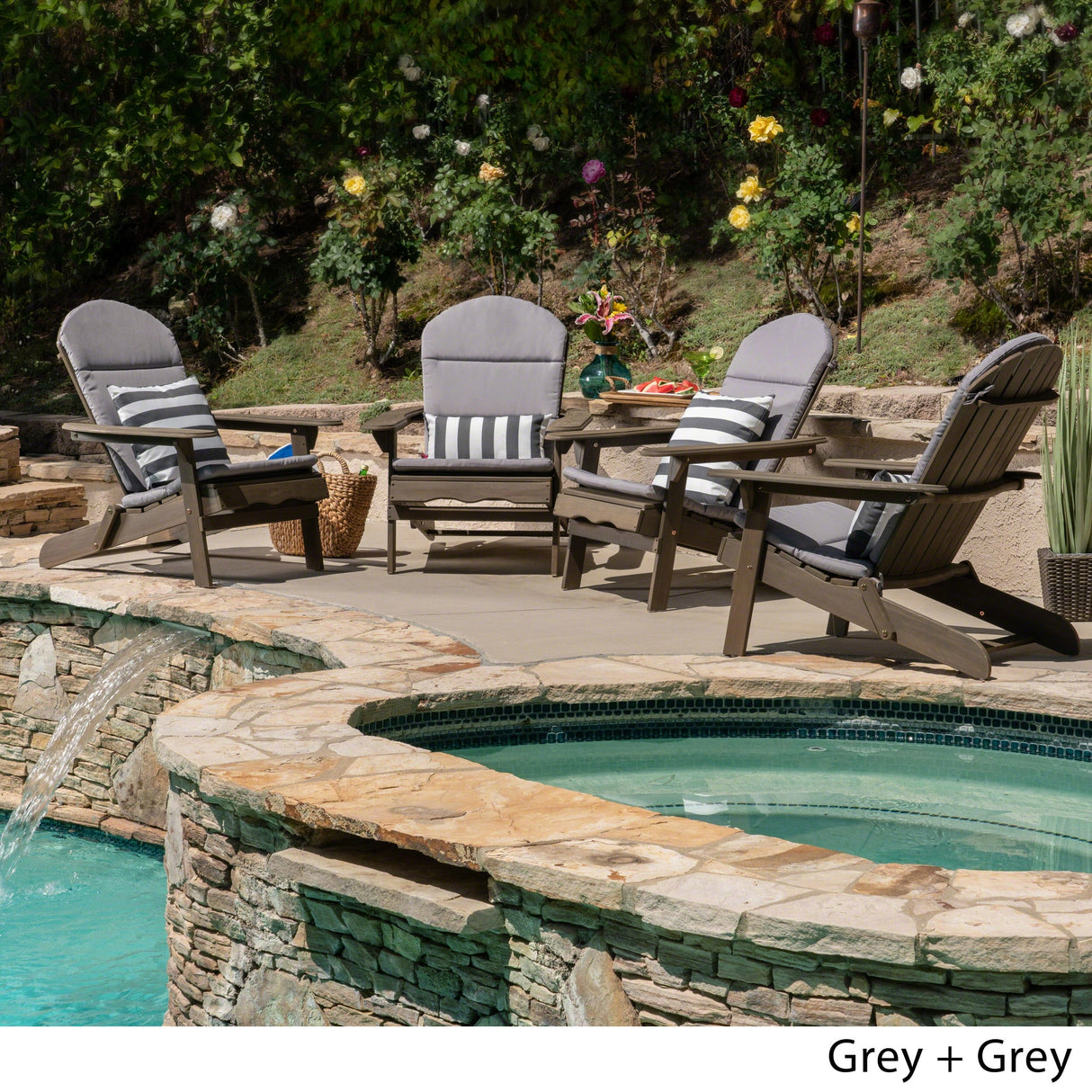 Malibu Outdoor Wood Folding Adirondack Chairs (Set of 4) by Christopher Knight Home