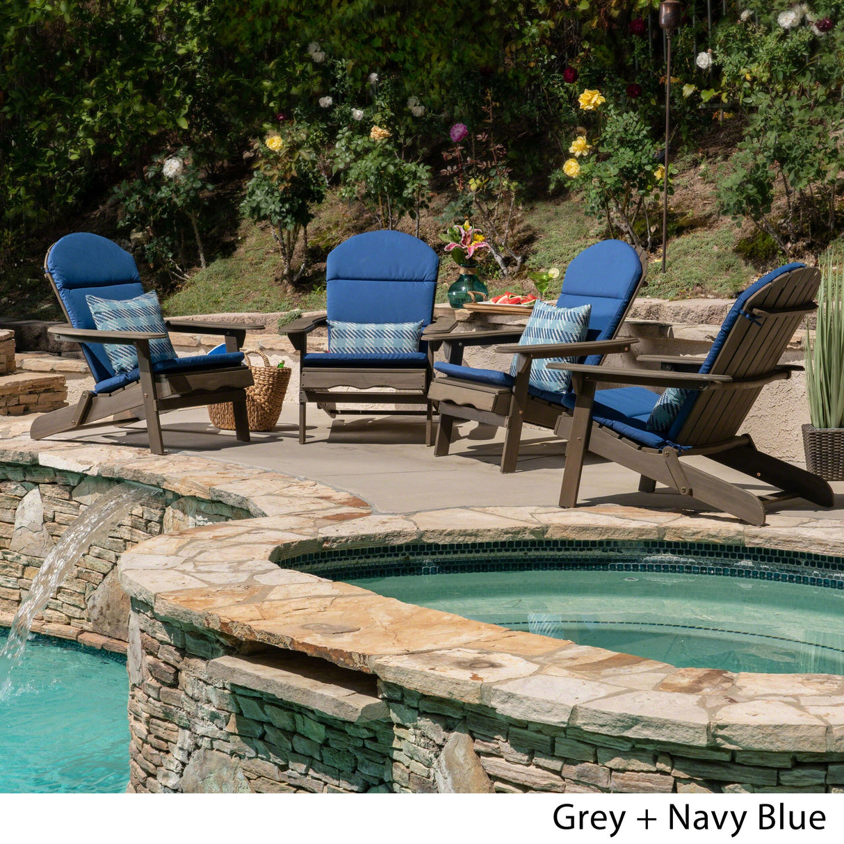 Malibu Outdoor Wood Folding Adirondack Chairs (Set of 4) by Christopher Knight Home