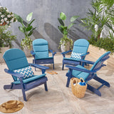 Malibu Outdoor Acacia Wood Folding Adirondack Chairs with Cushions (Set of 4) by Christopher Knight Home