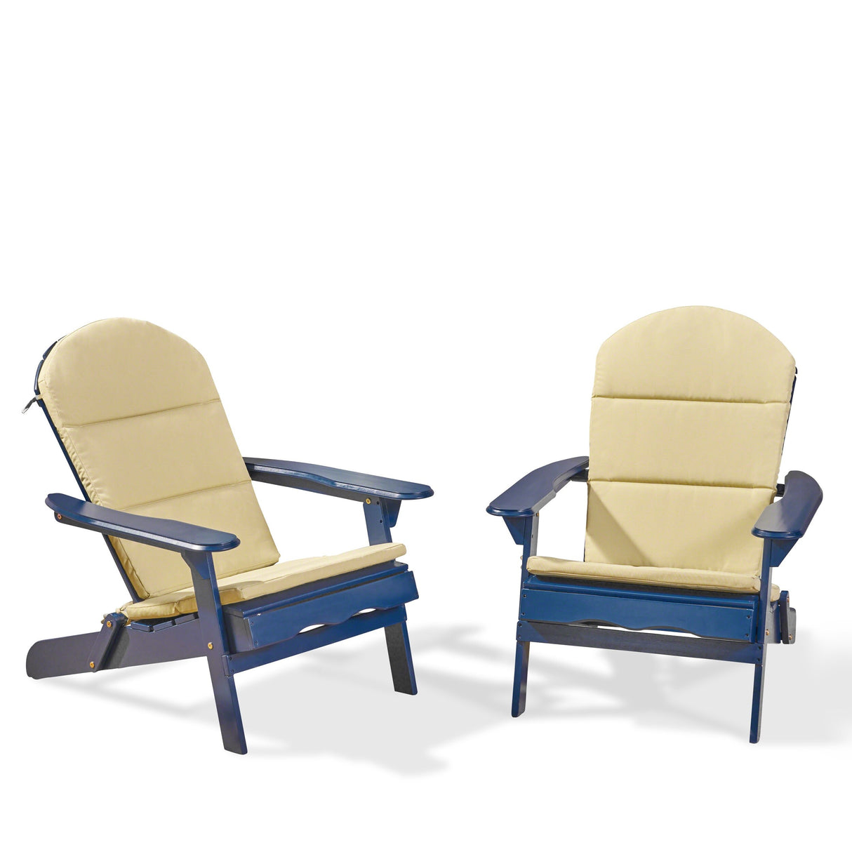 Malibu Outdoor Acacia Wood Folding Adirondack Chairs with Cushions (Set of 2) by Christopher Knight Home