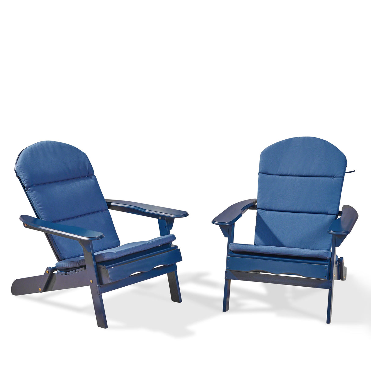 Malibu Outdoor Acacia Wood Folding Adirondack Chairs with Cushions (Set of 2) by Christopher Knight Home