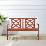 Malibu Outdoor Patio 4-foot Wood Garden Bench