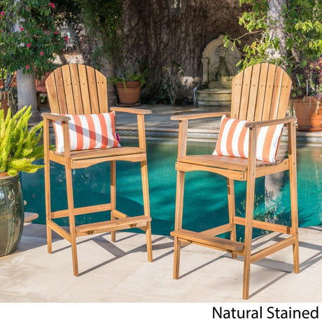Malibu Outdoor Wood Acacia Barstool (Set of 2) by Christopher Knight Home