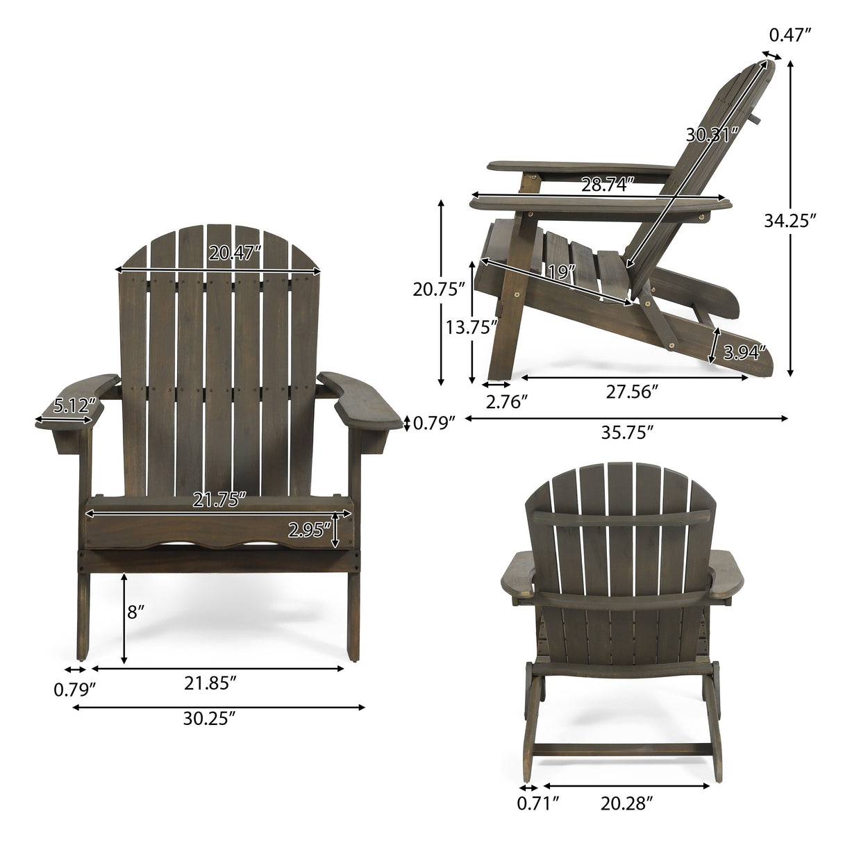 Malibu Outdoor Wood Folding Adirondack Chairs (Set of 4) by Christopher Knight Home