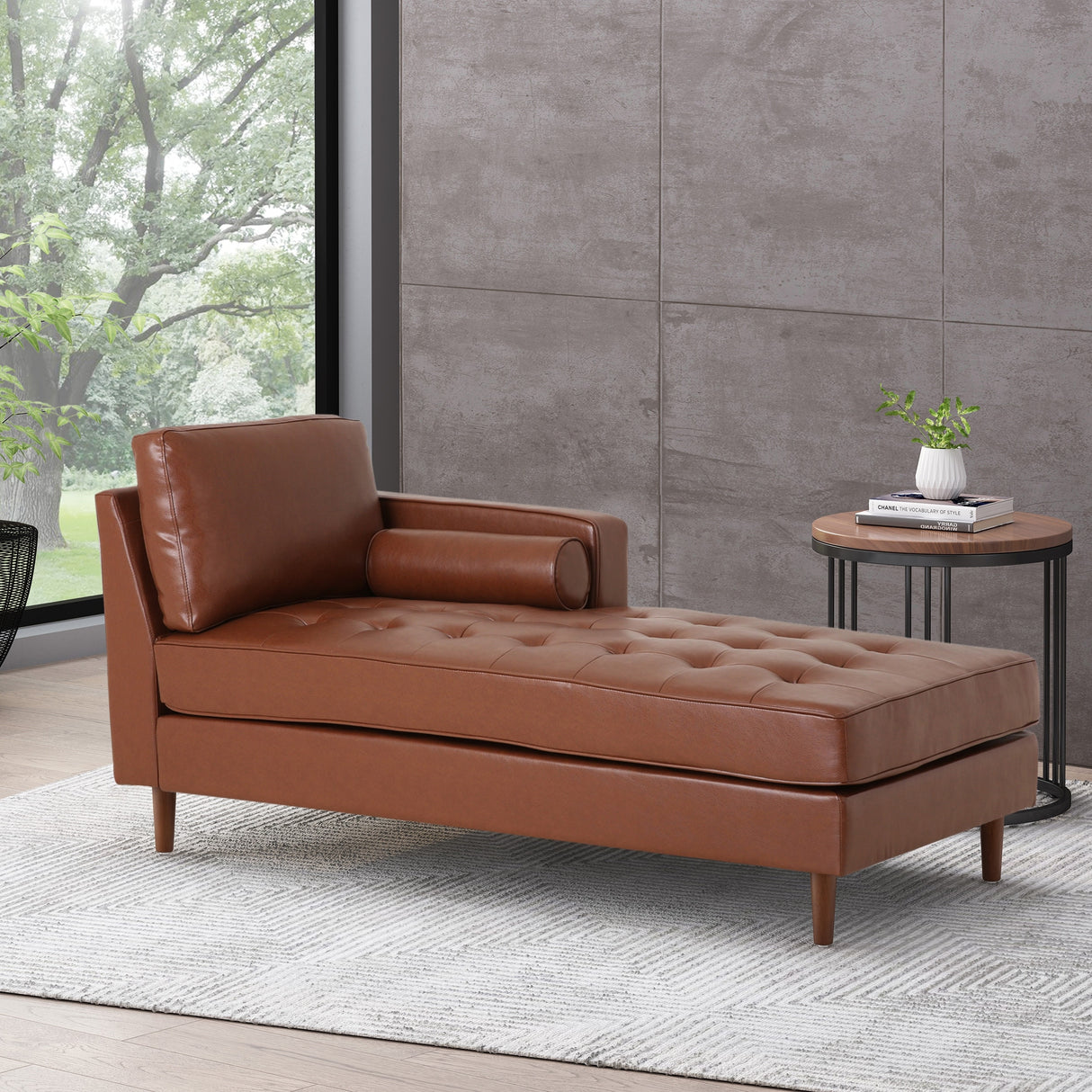 Malinta Contemporary Tufted Chaise Lounge by Christopher Knight Home - 66.75" L x 31.50" W x 33.00" H