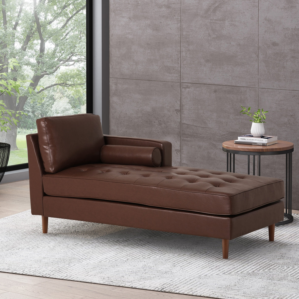 Malinta Contemporary Tufted Chaise Lounge by Christopher Knight Home - 66.75" L x 31.50" W x 33.00" H