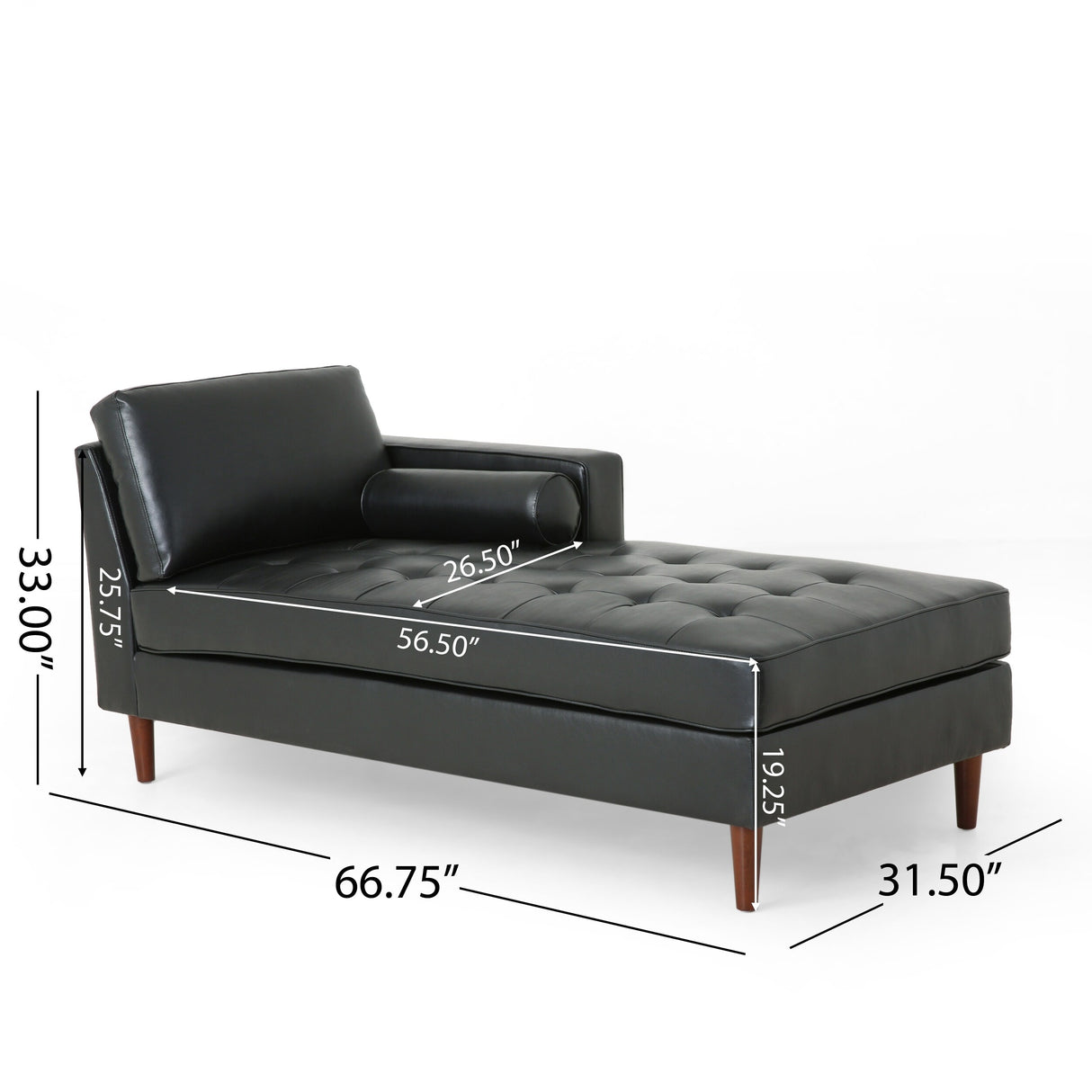 Malinta Contemporary Tufted Chaise Lounge by Christopher Knight Home - 66.75" L x 31.50" W x 33.00" H