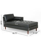 Malinta Contemporary Tufted Chaise Lounge by Christopher Knight Home - 66.75" L x 31.50" W x 33.00" H