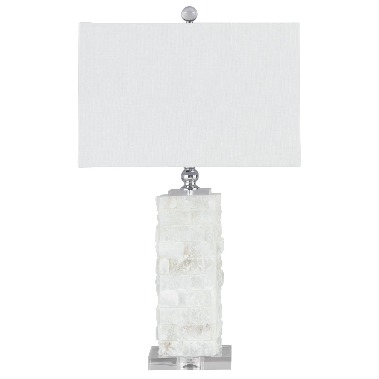 Malise 27 Inch Alabaster Table Lamp - White - 15" W x 9" D x 27" H