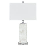 Malise 27 Inch Alabaster Table Lamp - White - 15" W x 9" D x 27" H