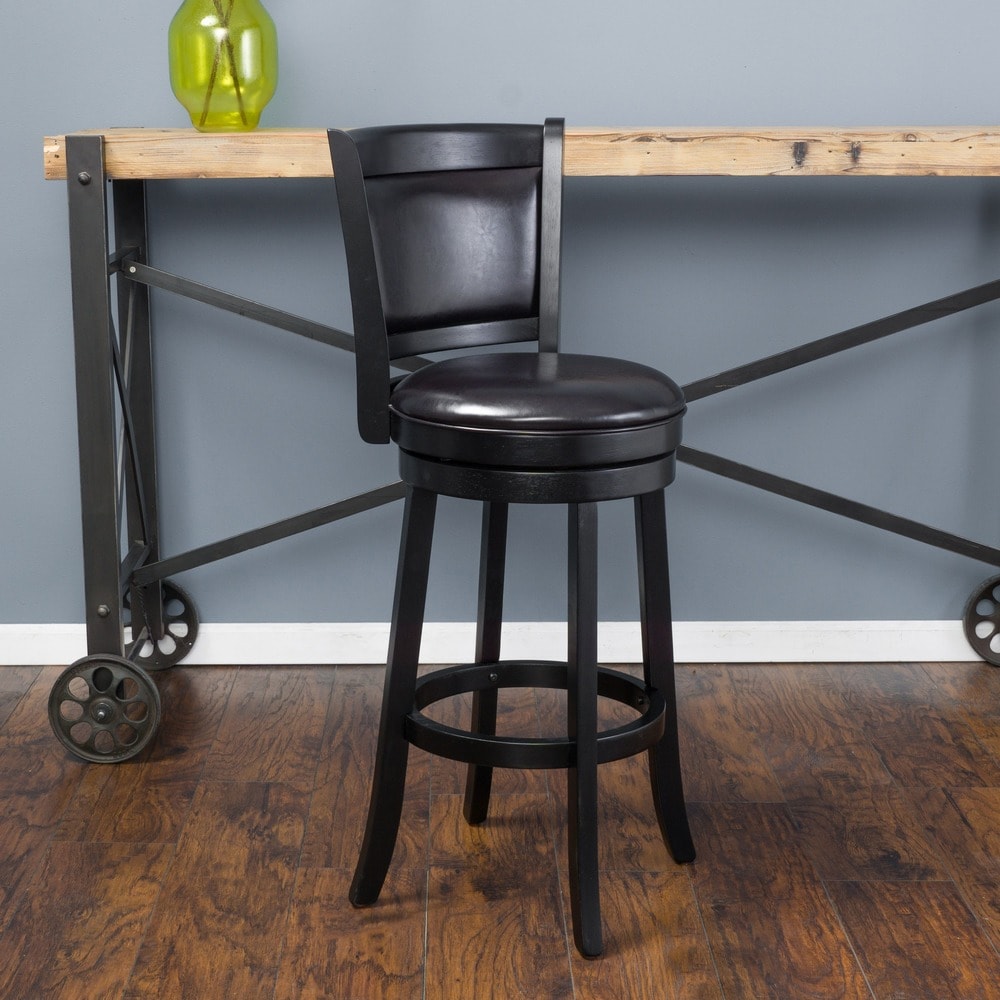 Mallik 43-inch Bonded Leather Swivel Backed Bar Stool by Christopher Knight Home