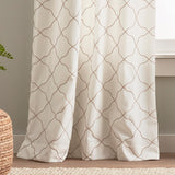 Mallorca Embroidery Back Tab Curtain Panel Pair