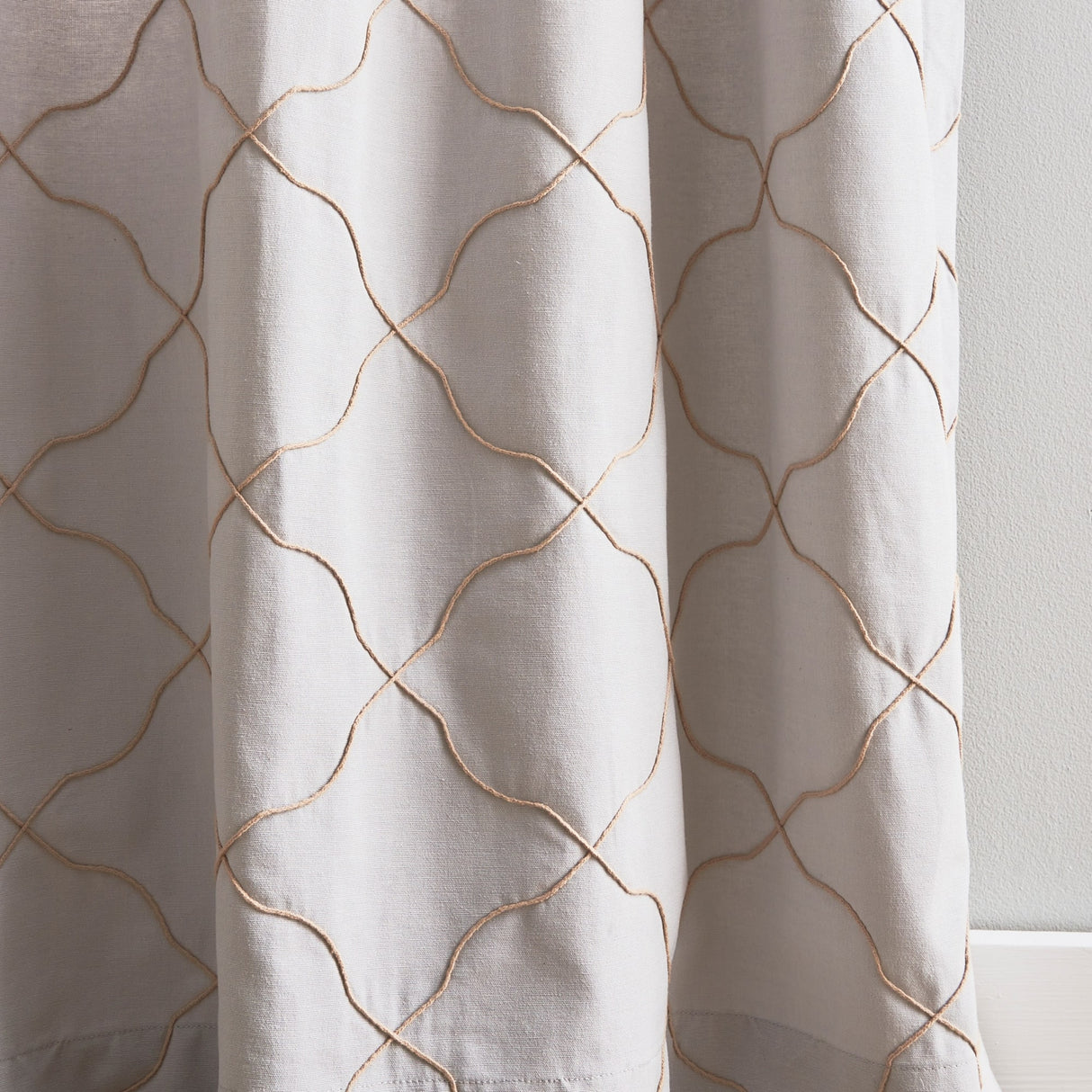 Mallorca Embroidery Back Tab Curtain Panel Pair
