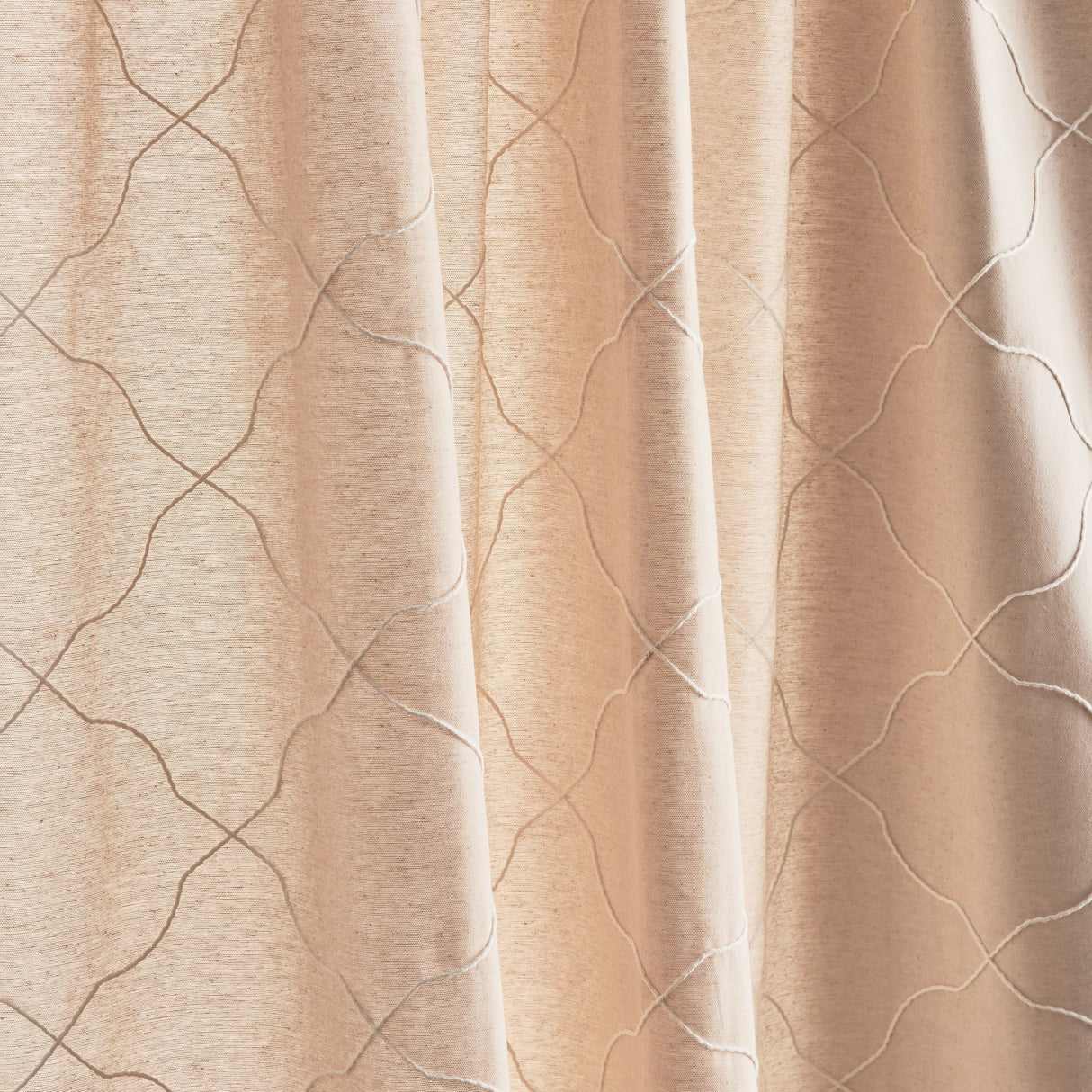 Mallorca Embroidery Back Tab Curtain Panel Pair