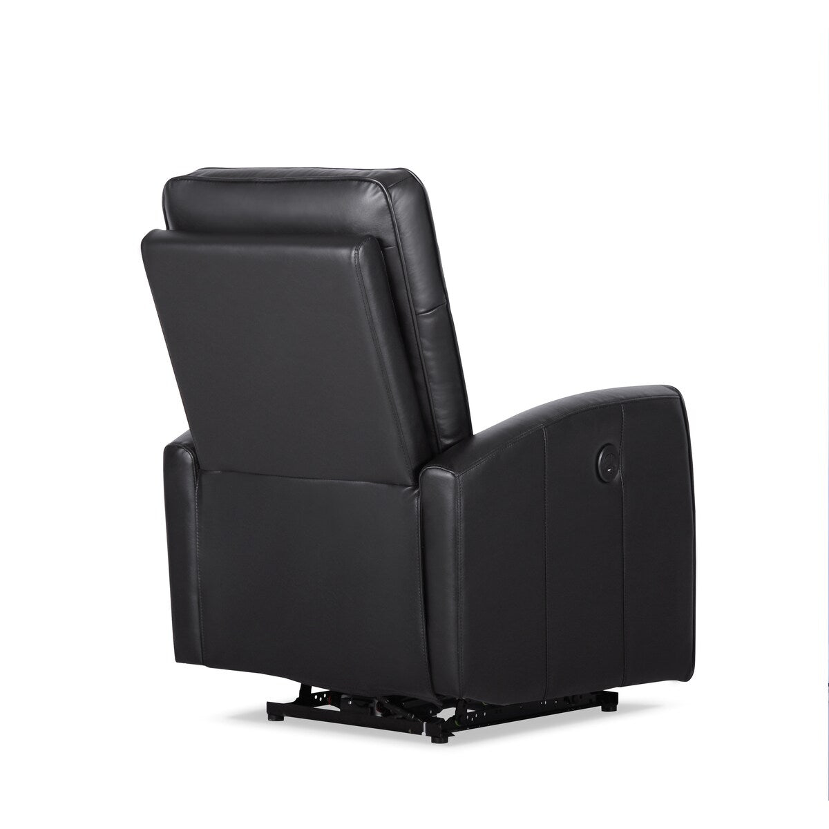 Malmo Leather/Vinyl Power Recliner with USB Port in Black