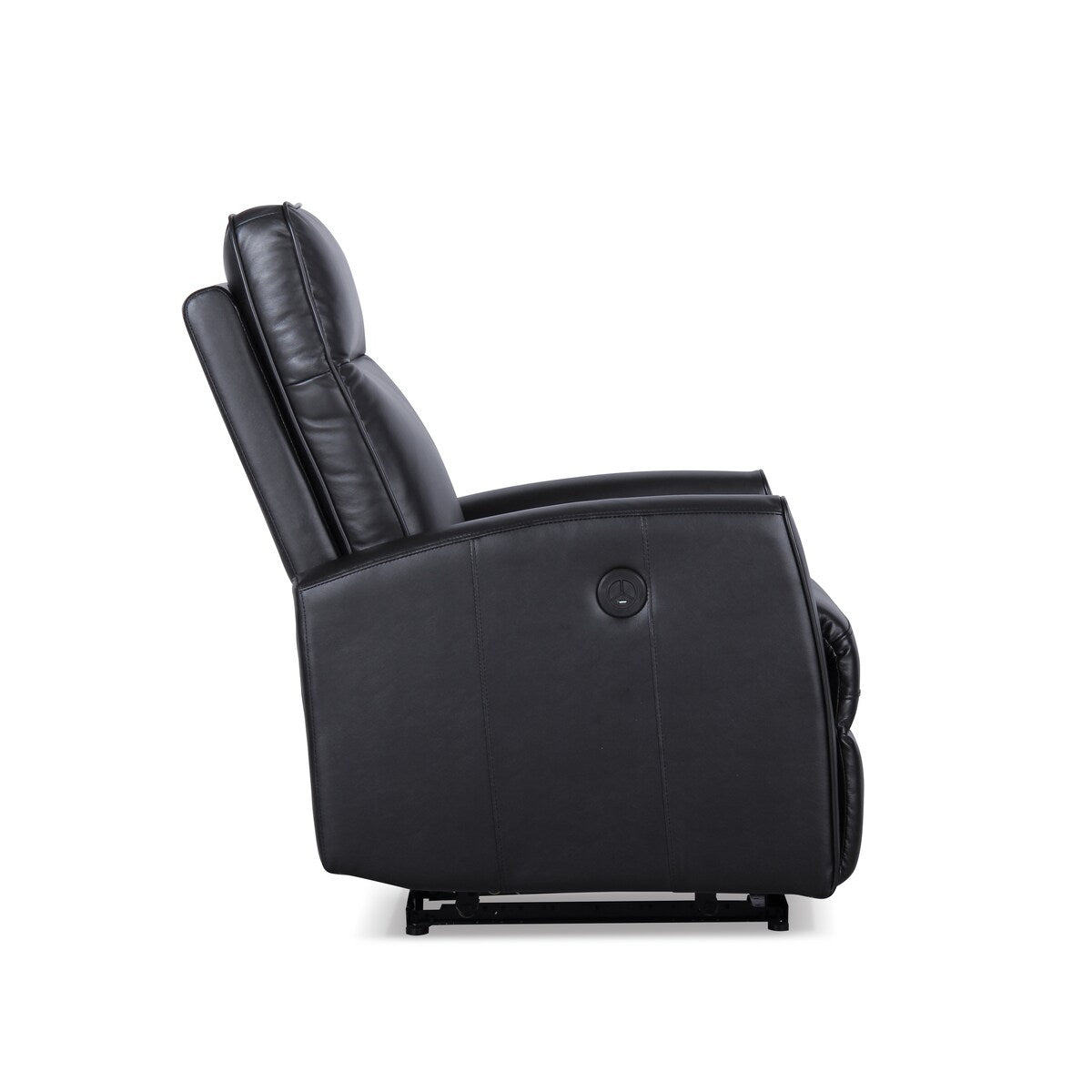 Malmo Leather/Vinyl Power Recliner with USB Port in Black