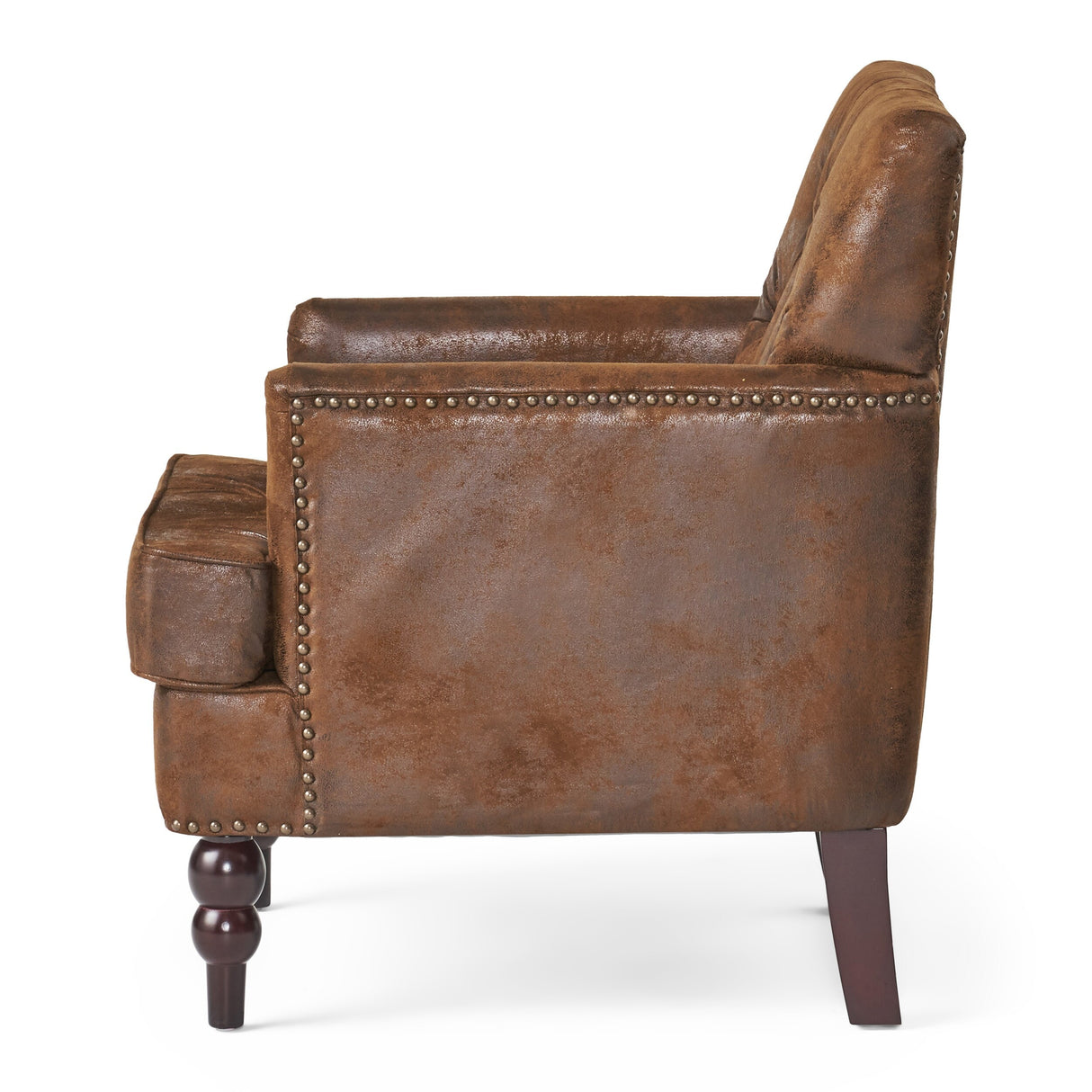 Malone Brown Espresso Tufted Club Chair by Christopher Knight Home