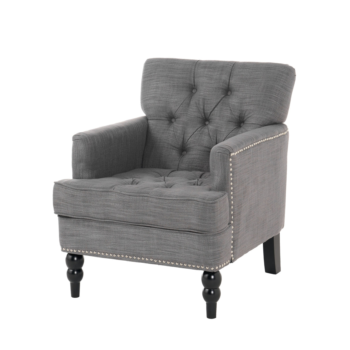 Malone Charcoal Grey Club Chair by Christopher Knight Home