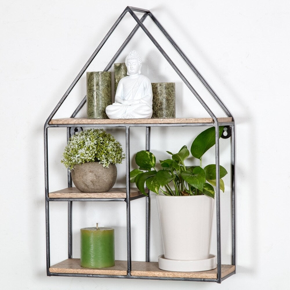 Malroy Hut Shaped Floating Wall Shelf - 21 x 14 x 4.75