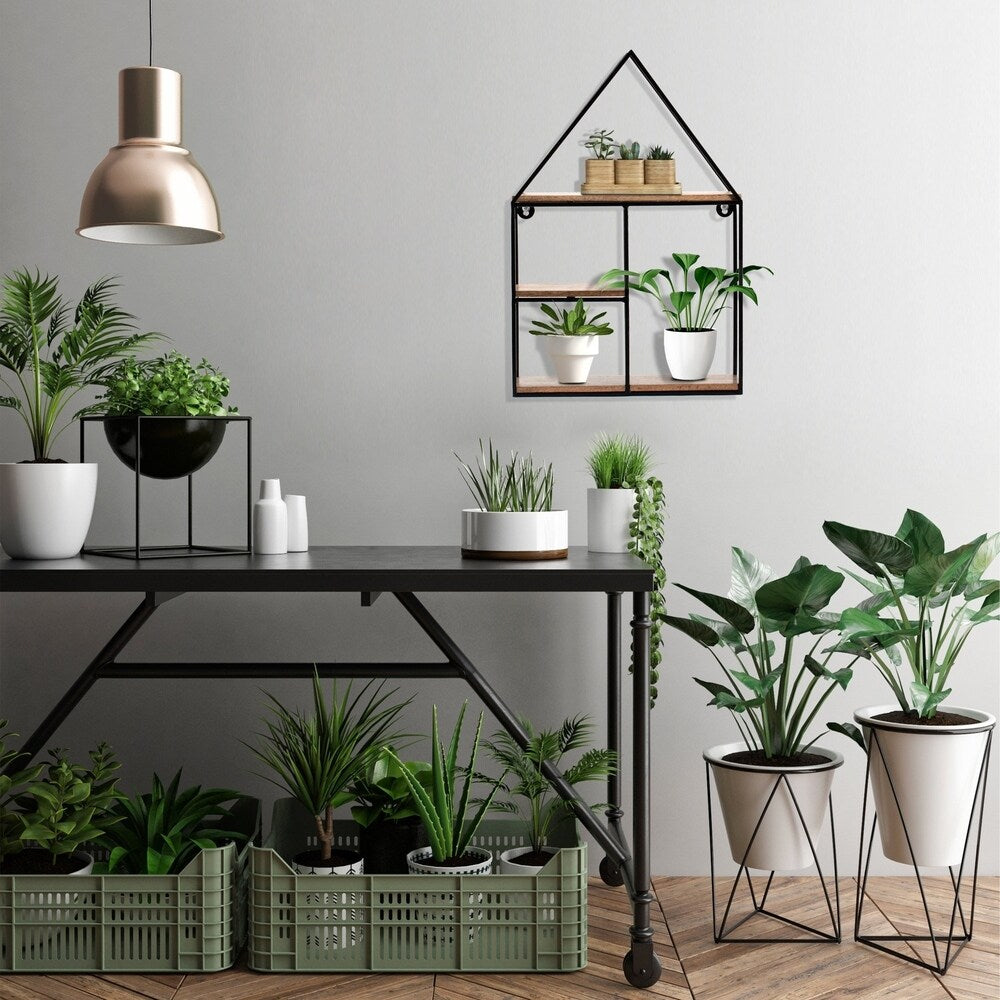 Malroy Hut Shaped Floating Wall Shelf - 21 x 14 x 4.75