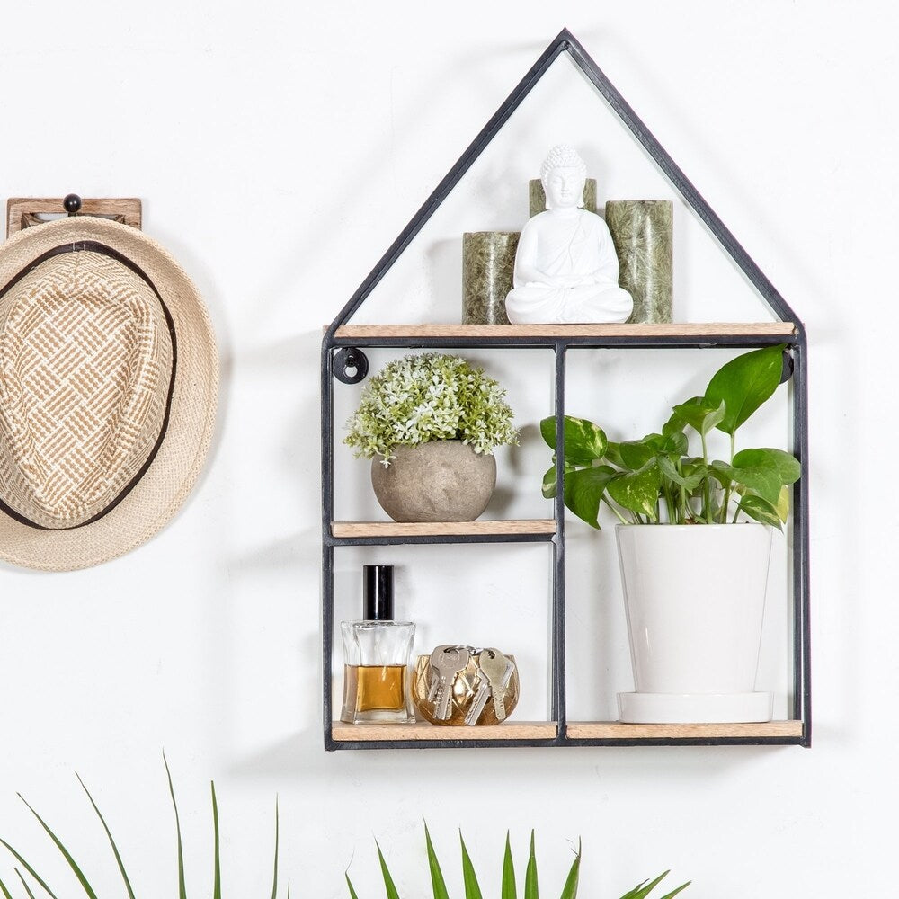 Malroy Hut Shaped Floating Wall Shelf - 21 x 14 x 4.75
