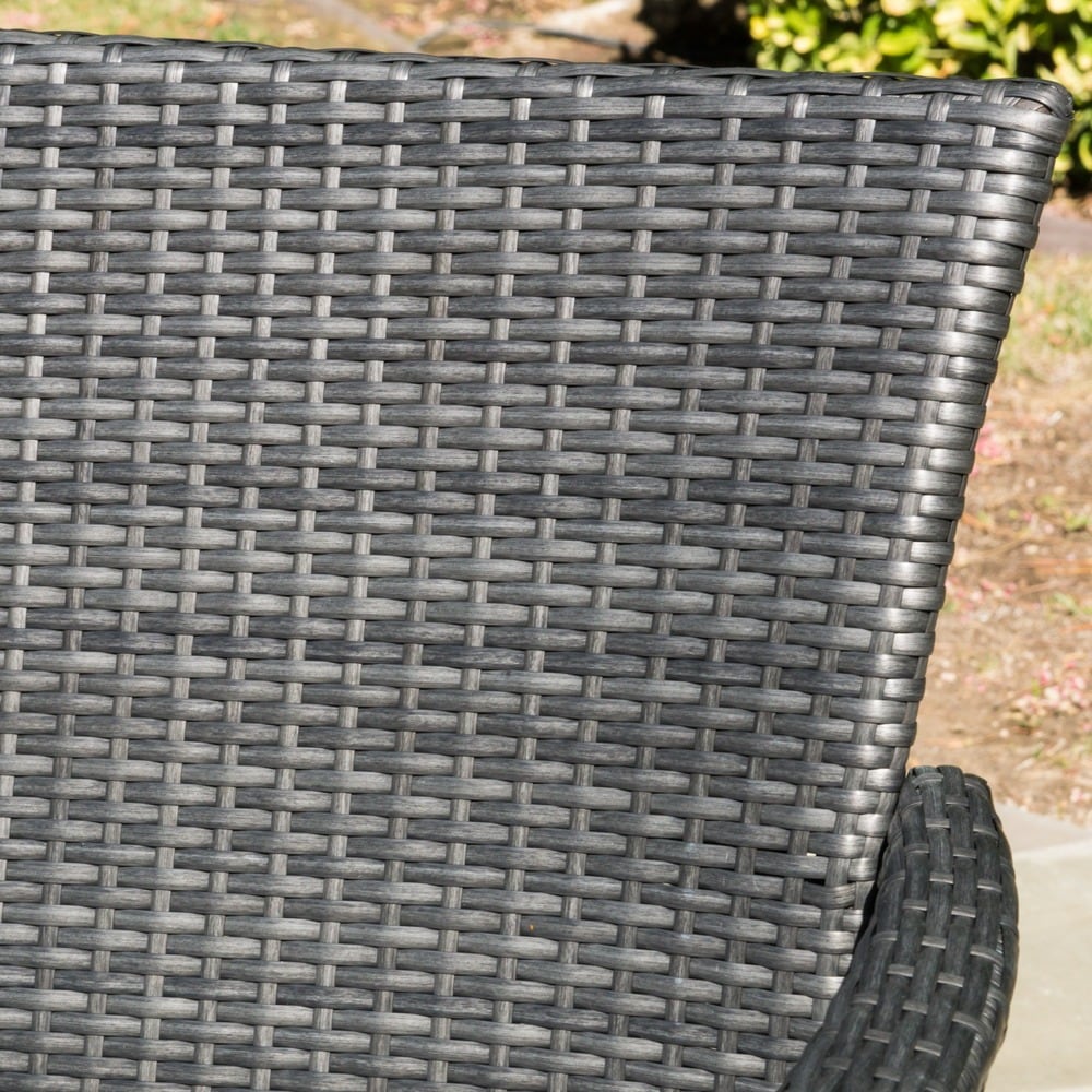 Malta Outdoor 4-piece Wicker Chat Set with Cushions by Christopher Knight Home