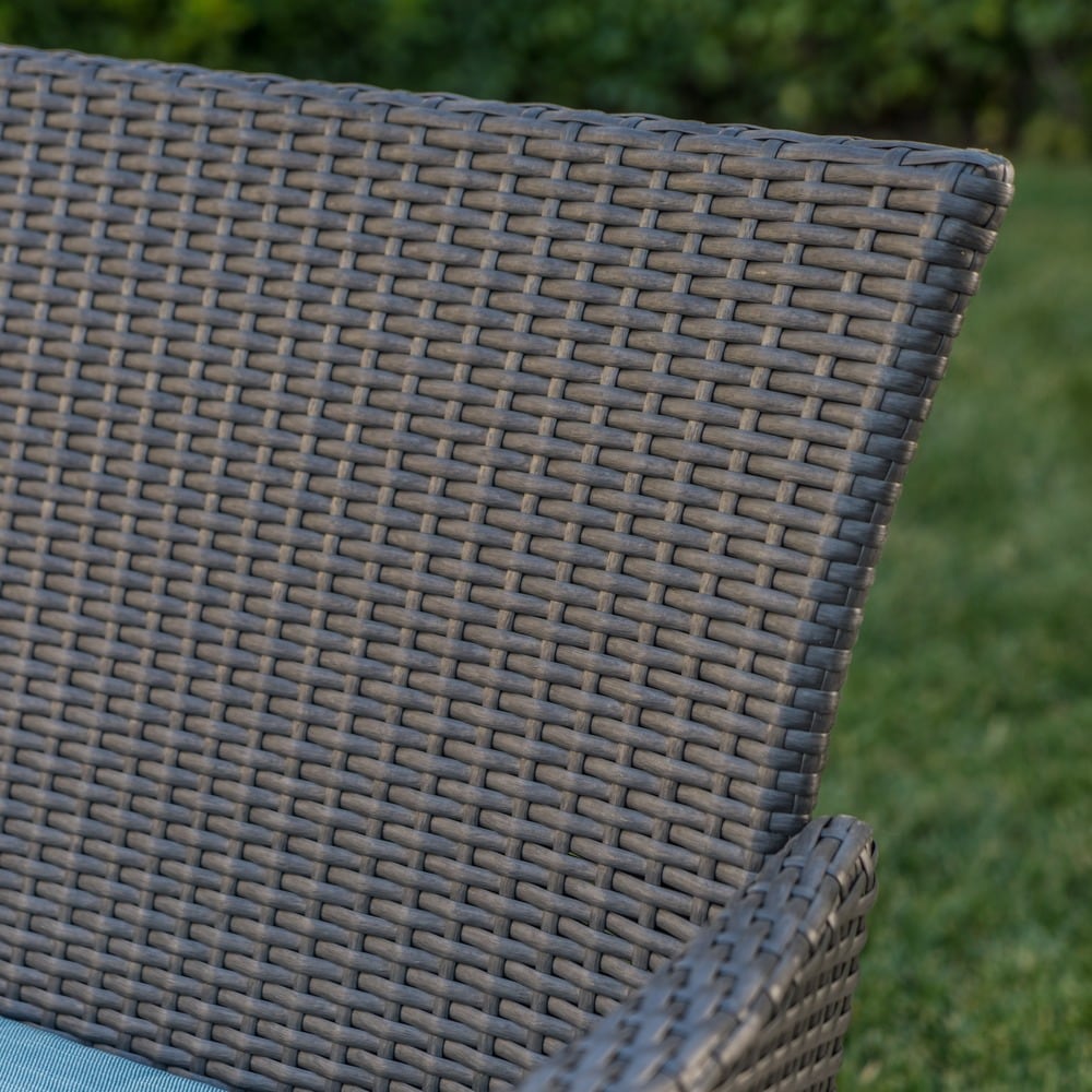 Malta Outdoor 4-piece Wicker Chat Set with Cushions by Christopher Knight Home