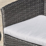 Malta Outdoor 4-piece Wicker Chat Set with Cushions by Christopher Knight Home