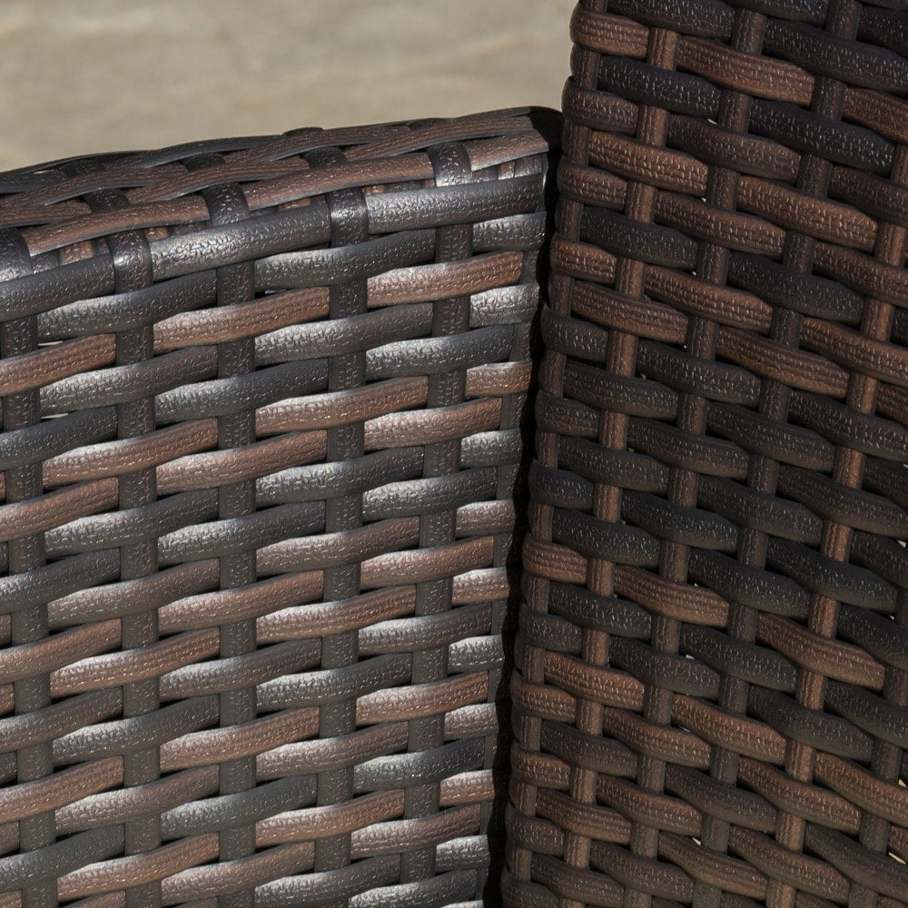 Malta Outdoor 4-piece Wicker Chat Set with Cushions by Christopher Knight Home