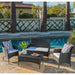 Malta Outdoor 4-piece Wicker Chat Set with Cushions by Christopher Knight Home