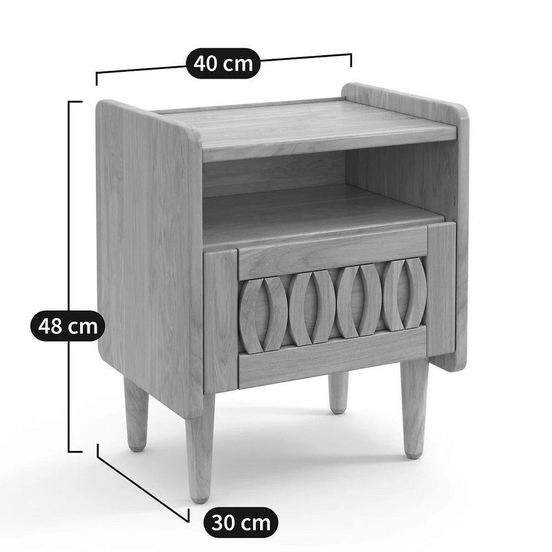 Malu Vintage Oak Bedside Table